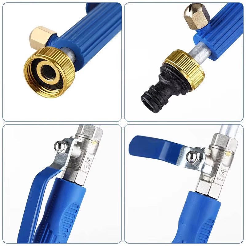 High Pressure Washer Wand Jet Nozzle Power Washer Portable with 2 Nozzles Metal Watering Spraying Tool Car Cleaning Garden Wind