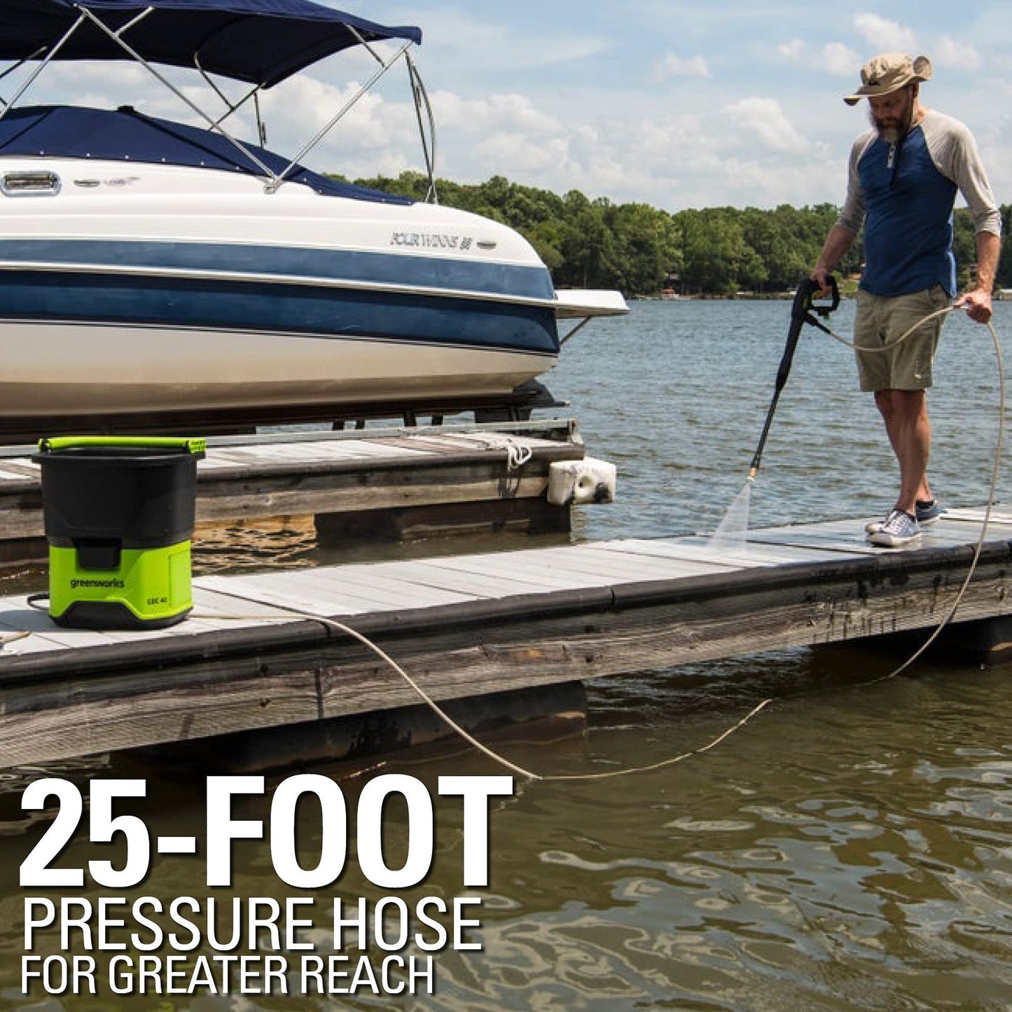 Greenworks 25-Foot Universal Pressure Washer High Pressure Hose Attach