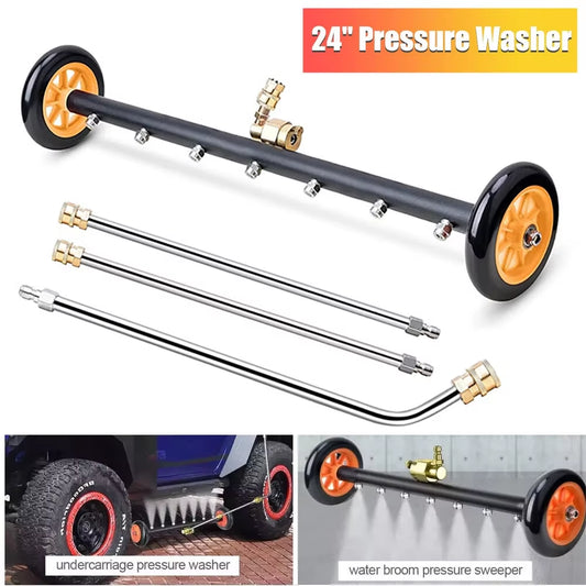 Pressure Washer Surface Cleaner Water Broom under Car Chassis Floor Wash 4000PSI Power Washer Attachment for Car Deck Garden