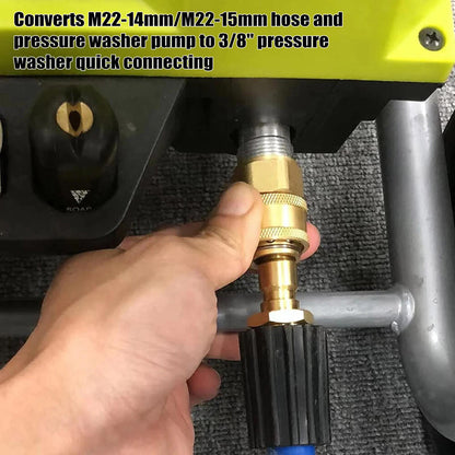 4PCS Pressure Washer Adapter Set Quick Disconnect Kit M22 Swivel 3/8'' Connects