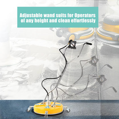 20'' Pressure Washer Surface Cleaner, 4500 PSI, Dual Handle with 4 Wheels for Driveways, Sidewalks, Patios, Decks