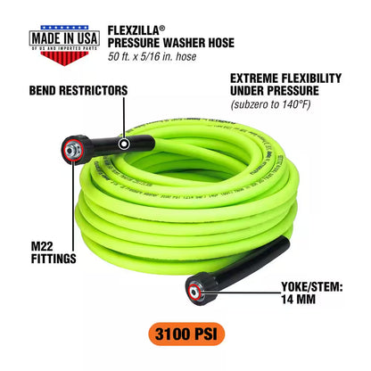 5/16 In. X 50 Ft. 3100 PSI Pressure Washer Hose with M22 Fittings
