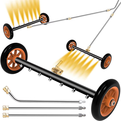 Pressure Washer Surface Cleaner Water Broom under Car Chassis Floor Wash 4000PSI Power Washer Attachment for Car Deck Garden