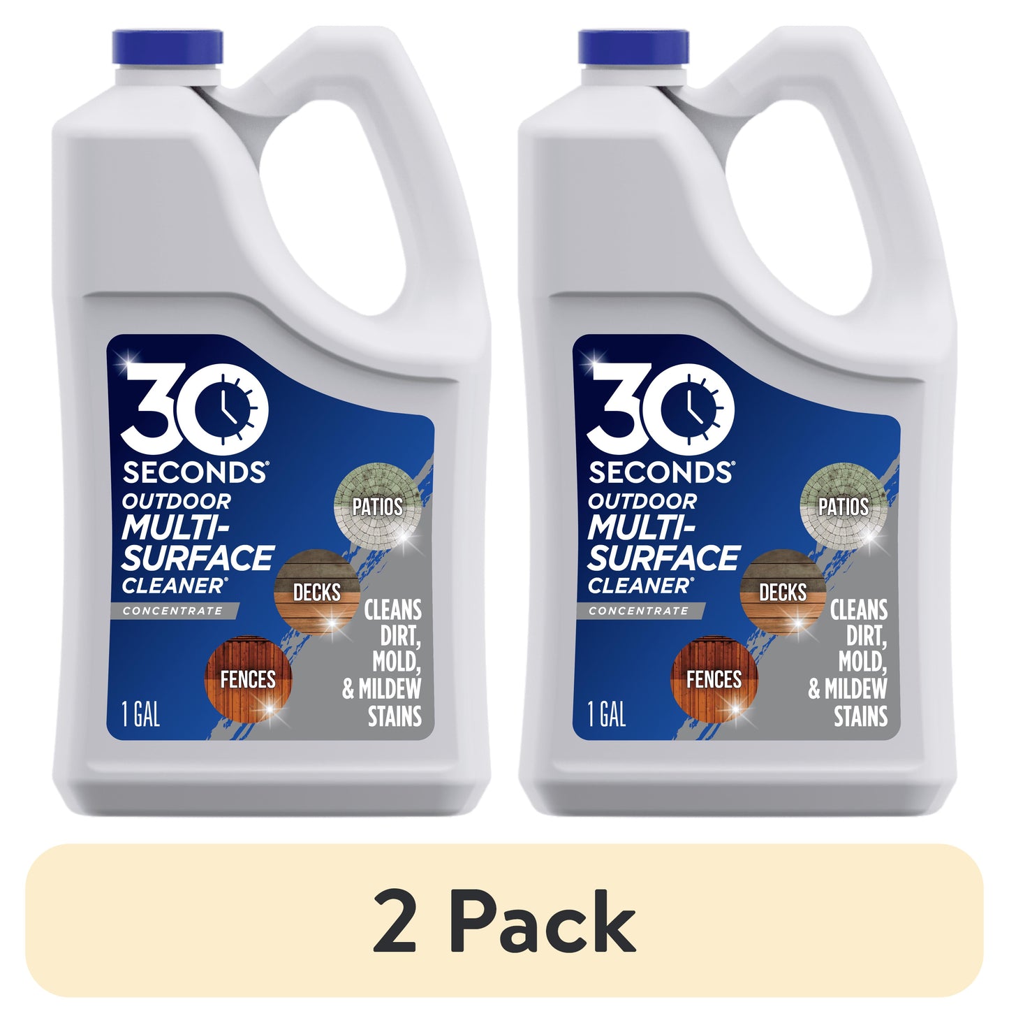 (2 Pack)  Outdoor Multi-Surface Cleaner Concentrate - Cleans Stains from Mildew, Mold & Algae, 1G