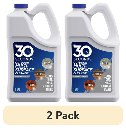 (2 Pack)  Outdoor Multi-Surface Cleaner Concentrate - Cleans Stains from Mildew, Mold & Algae, 1G