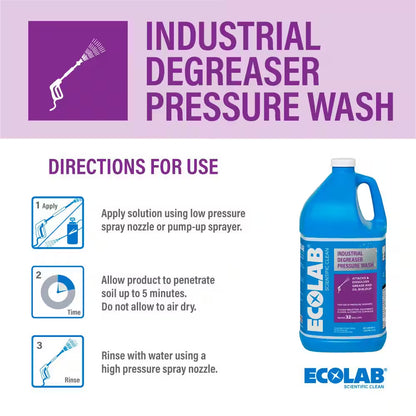 1 Gal. Industrial Degreaser Pressure Wash Concentrate, Advanced Cleaning for Commercial, Automotive and Equipment