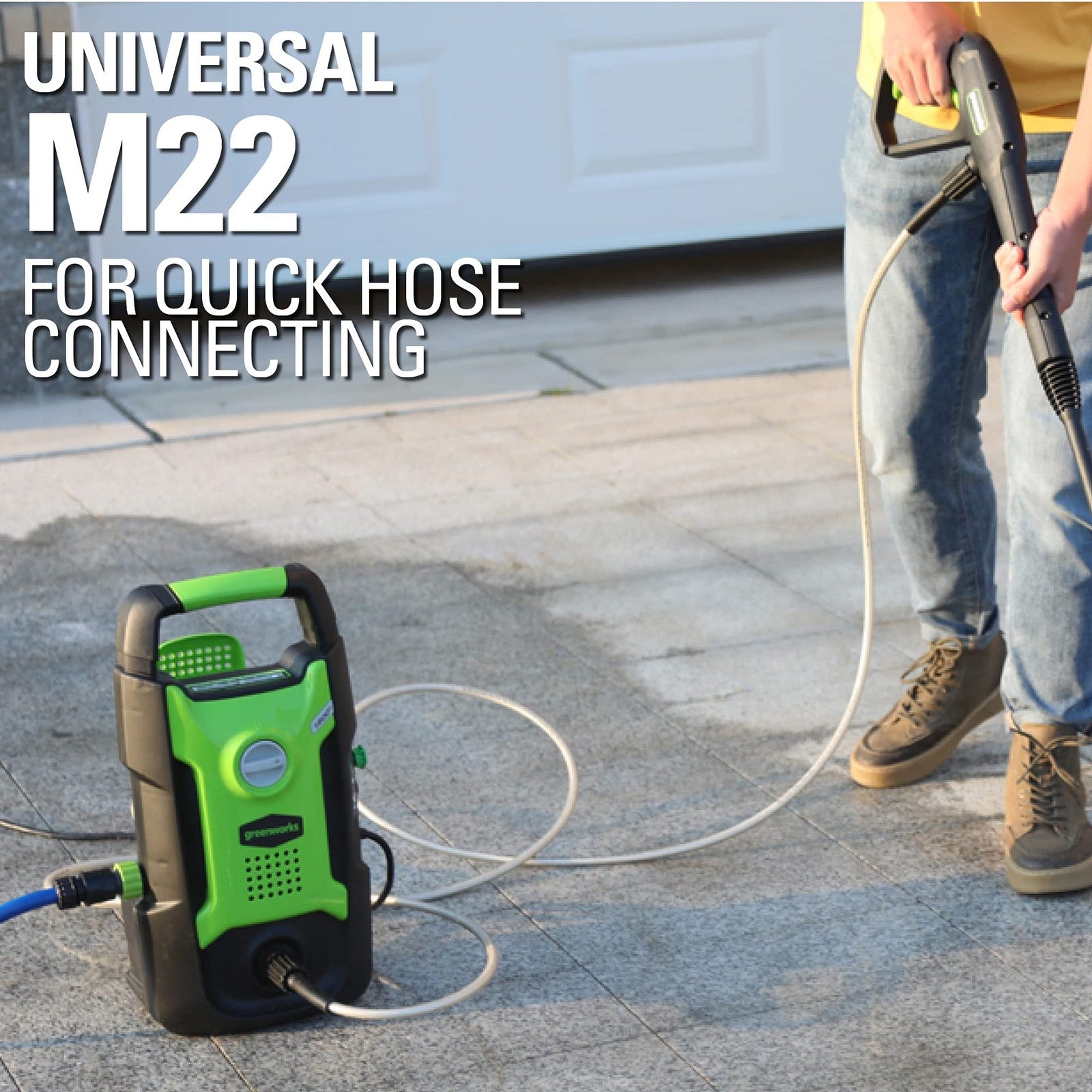 Greenworks 25-Foot Universal Pressure Washer High Pressure Hose Attach