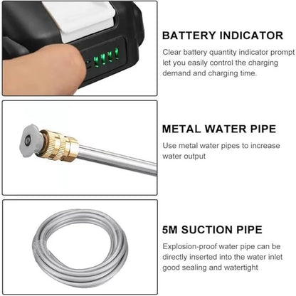 Rechargeable Battery Pressure Washer, Portable Pressure Washer with Toolbox, Sprayer for Car Wash and Surface Cleaning