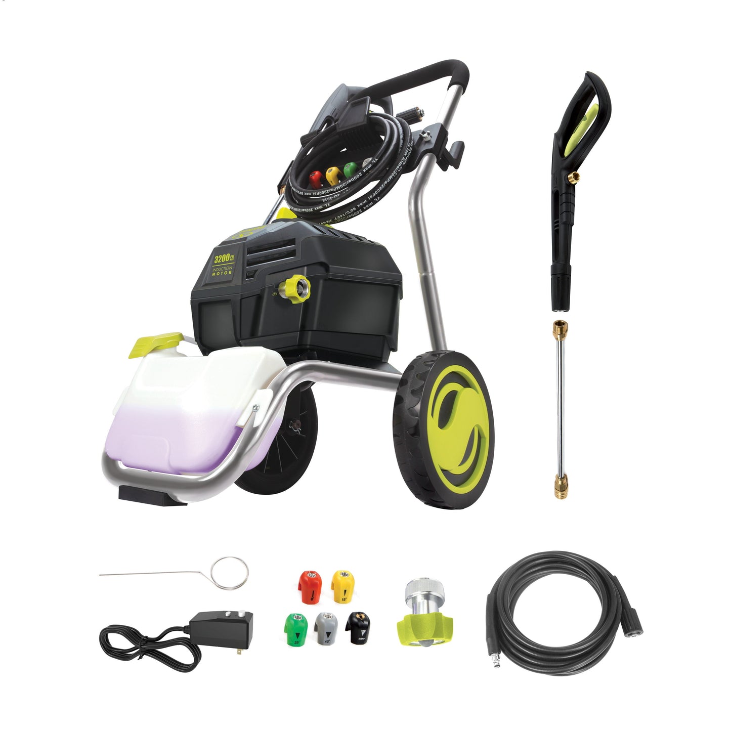 Electric Pressure Washer, Quick Connect Nozzles & Adjustable Wand, 14.9-Amp