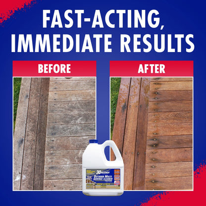 (2 Pack)  Outdoor Multi-Surface Cleaner Concentrate - Cleans Stains from Mildew, Mold & Algae, 1G