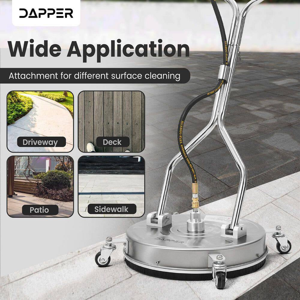 20 In. 4350 PSI Pressure Washer Surface Cleaner with 2 Hose Adapters