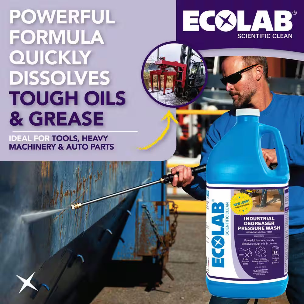 1 Gal. Industrial Degreaser Pressure Wash Concentrate, Advanced Cleaning for Commercial, Automotive and Equipment