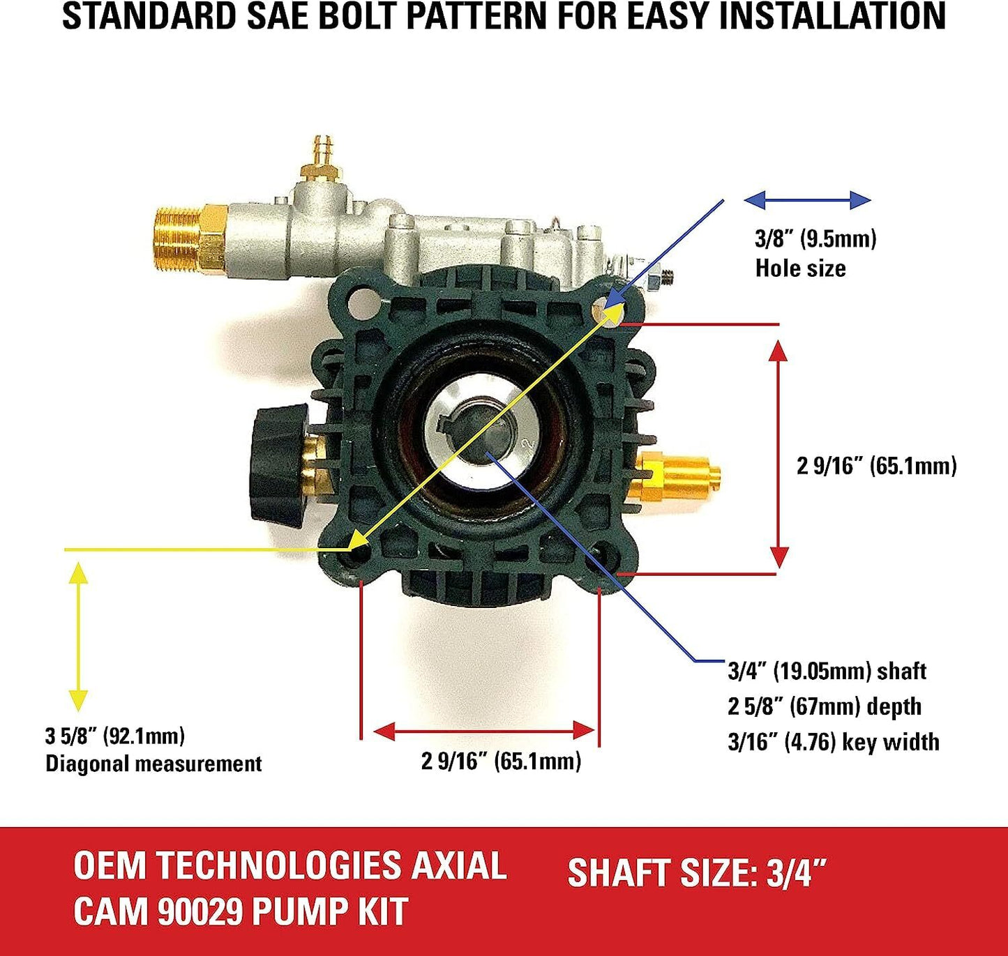 3400 PSI Pressure Washer Pump Replacement Kit Easy Install Durable Performance
