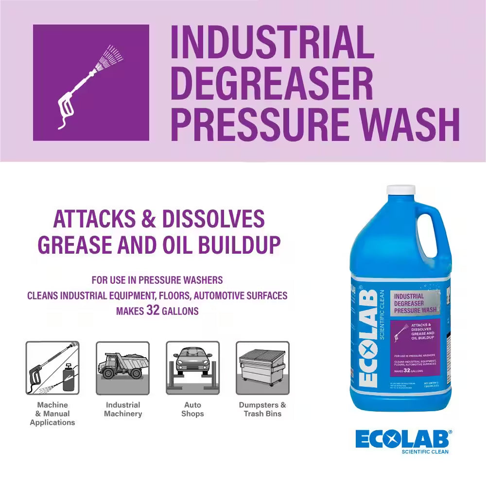 1 Gal. Industrial Degreaser Pressure Wash Concentrate, Advanced Cleaning for Commercial, Automotive and Equipment