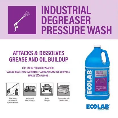 1 Gal. Industrial Degreaser Pressure Wash Concentrate, Advanced Cleaning for Commercial, Automotive and Equipment