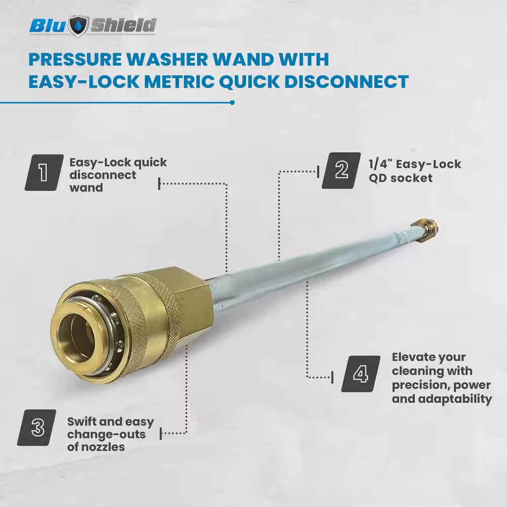 20 In. 4000 PSI Pressure Washer Wand with Easy-Lock Metric Quick Disconnect