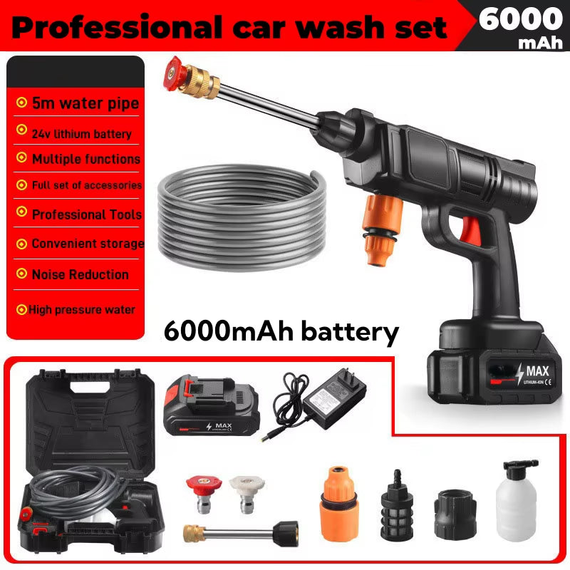 Rechargeable Battery Pressure Washer, Portable Pressure Washer with Toolbox, Sprayer for Car Wash and Surface Cleaning