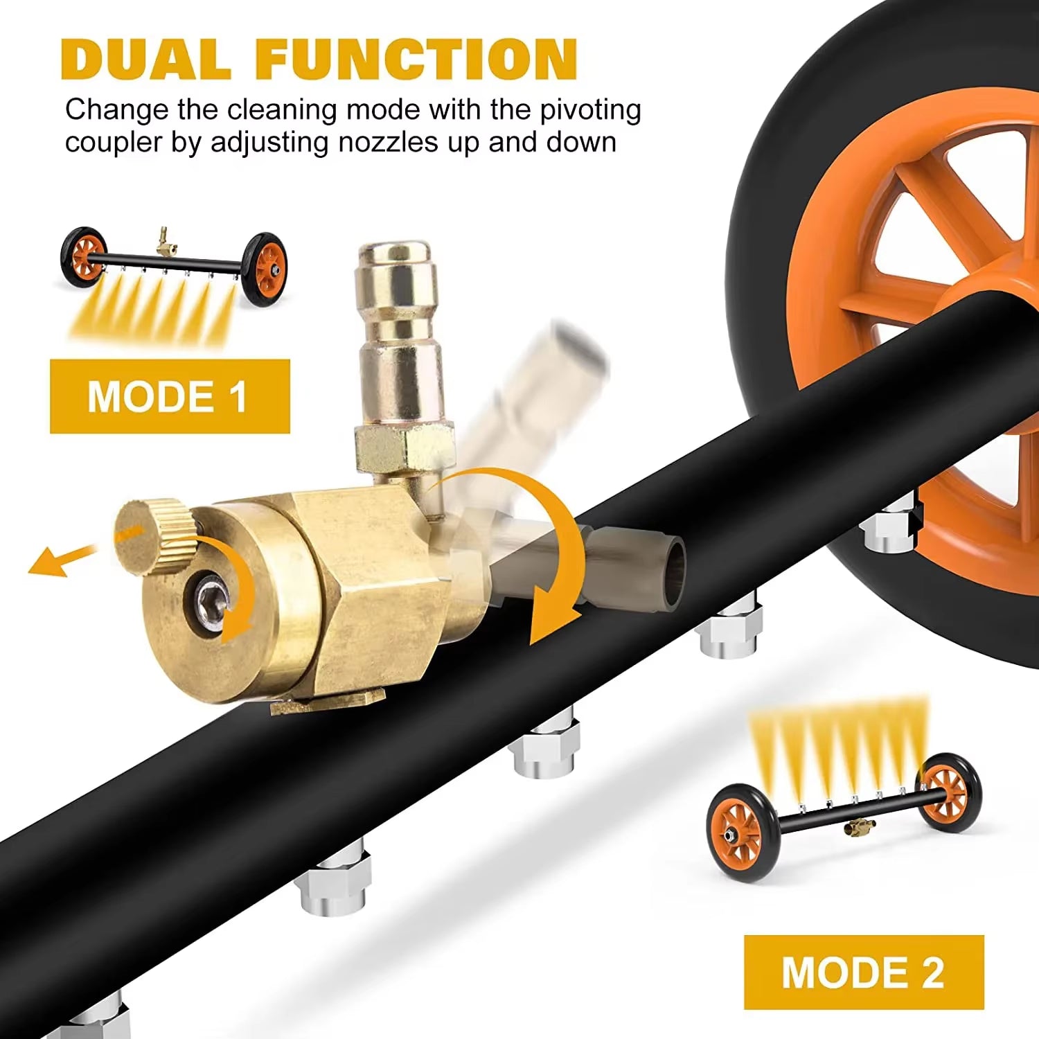 Pressure Washer Surface Cleaner Water Broom under Car Chassis Floor Wash 4000PSI Power Washer Attachment for Car Deck Garden