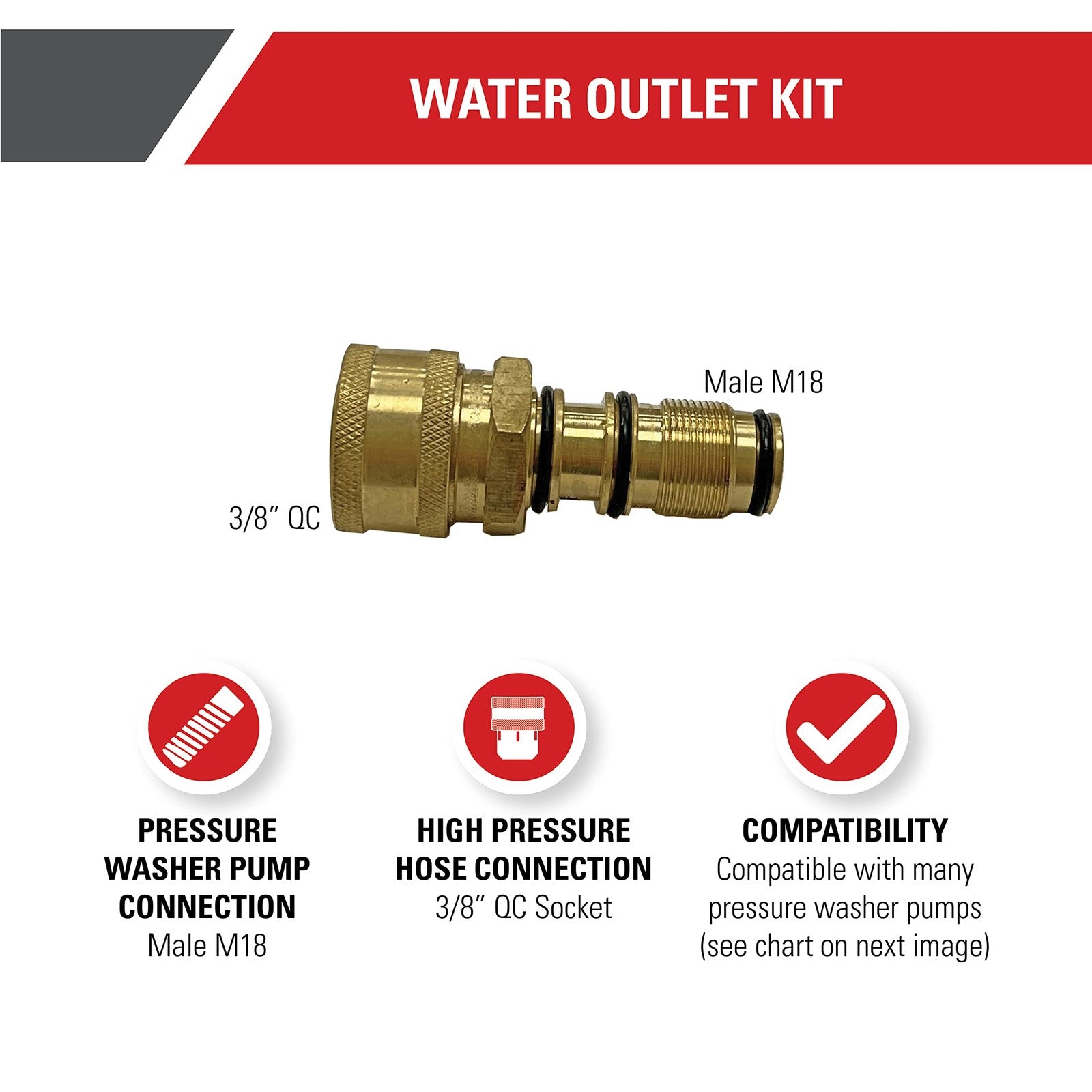 Simpson Replacement Water Outlet Fitting for AAA Pressure Washer Pumps