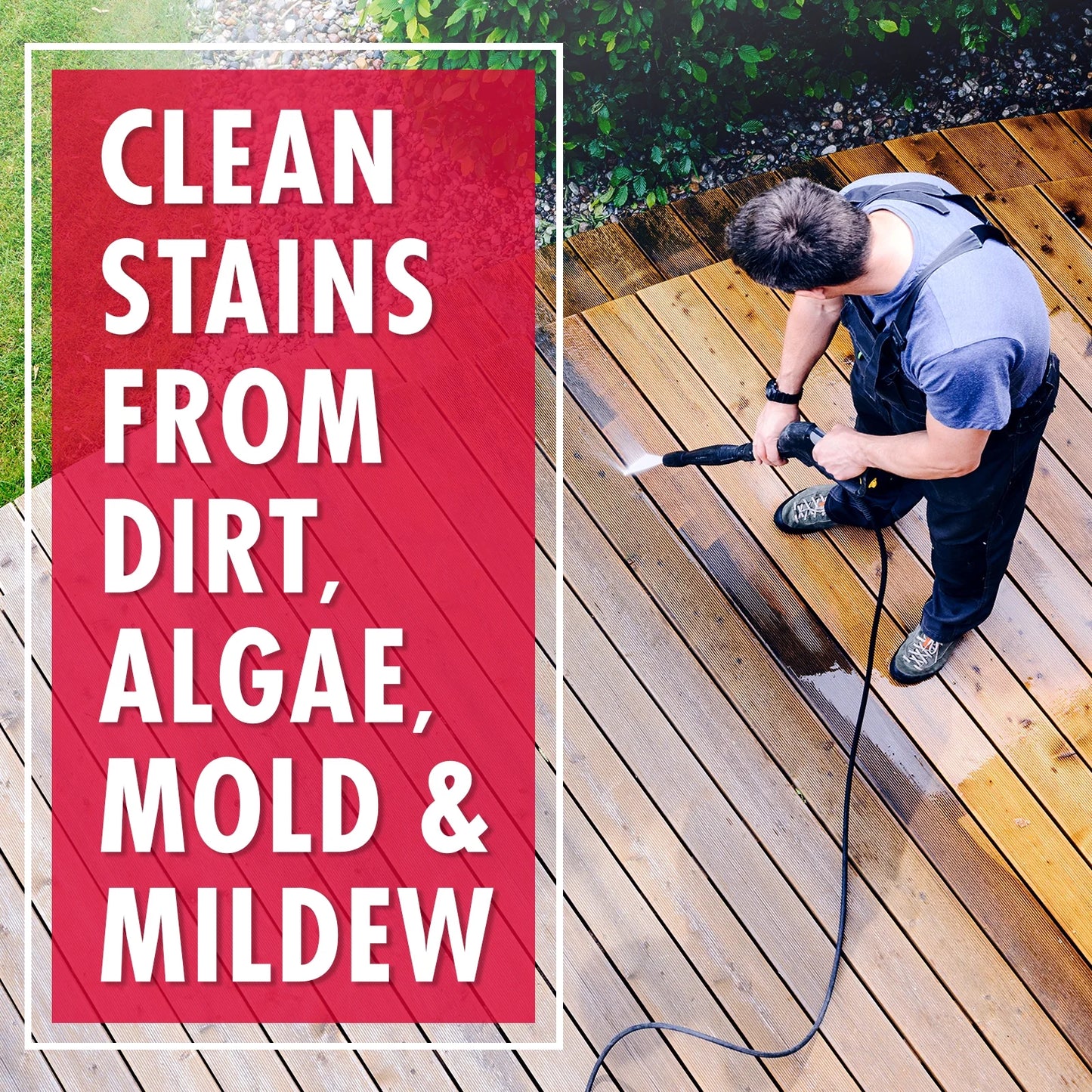 (2 Pack)  Outdoor Multi-Surface Cleaner Concentrate - Cleans Stains from Mildew, Mold & Algae, 1G