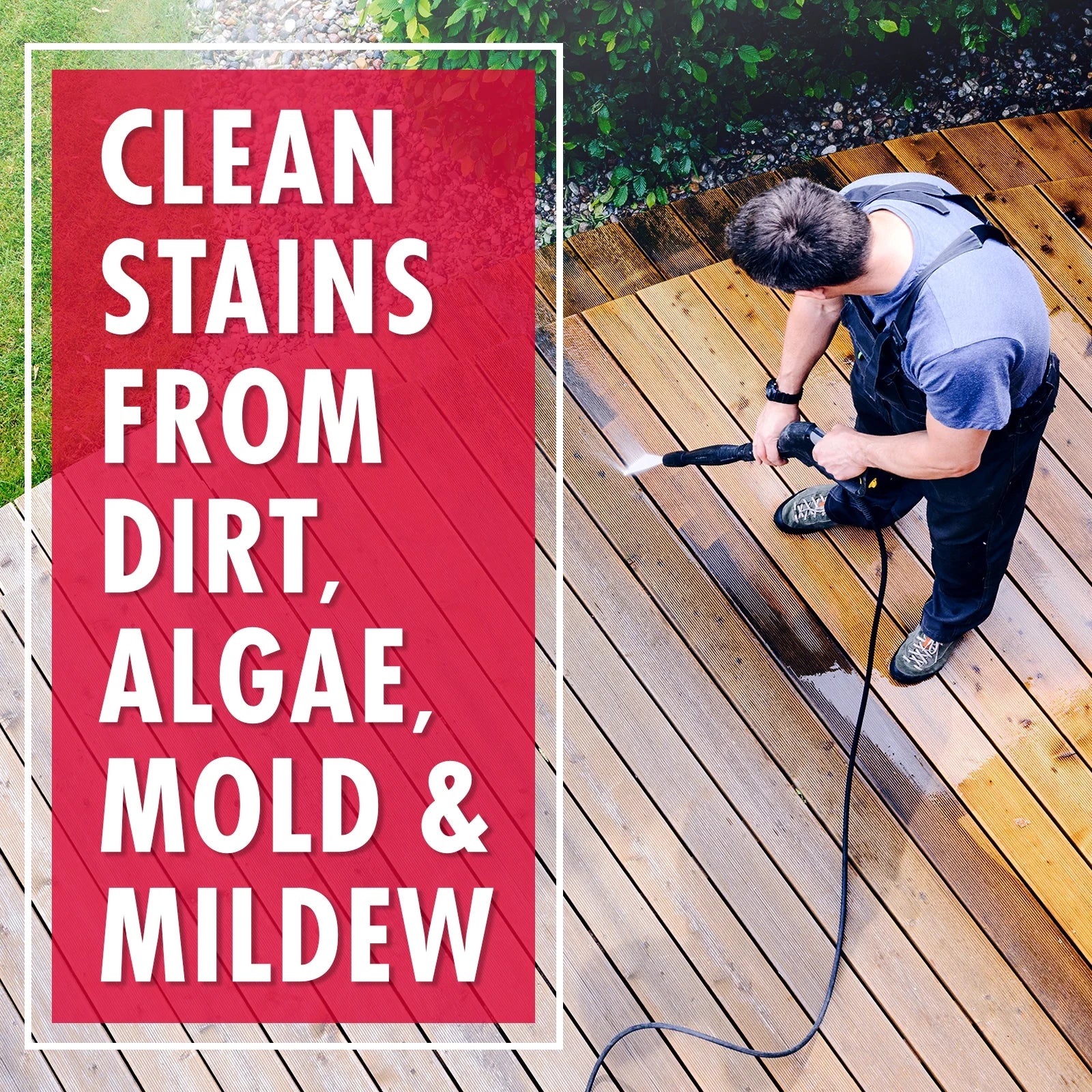 (2 Pack)  Outdoor Multi-Surface Cleaner Concentrate - Cleans Stains from Mildew, Mold & Algae, 1G