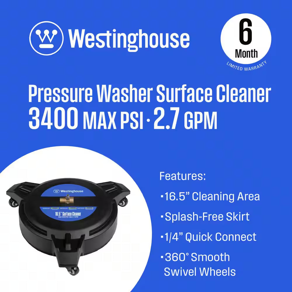 16.5 In. 3400 PSI Plastic Pressure Washer Surface Cleaner