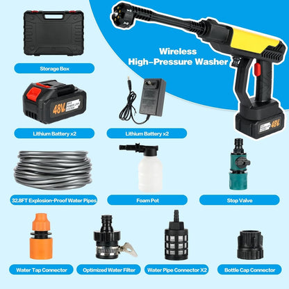 Cordless Pressure Washer, 990 PSI Portable Battery Power Washer with 6-In-1 N...