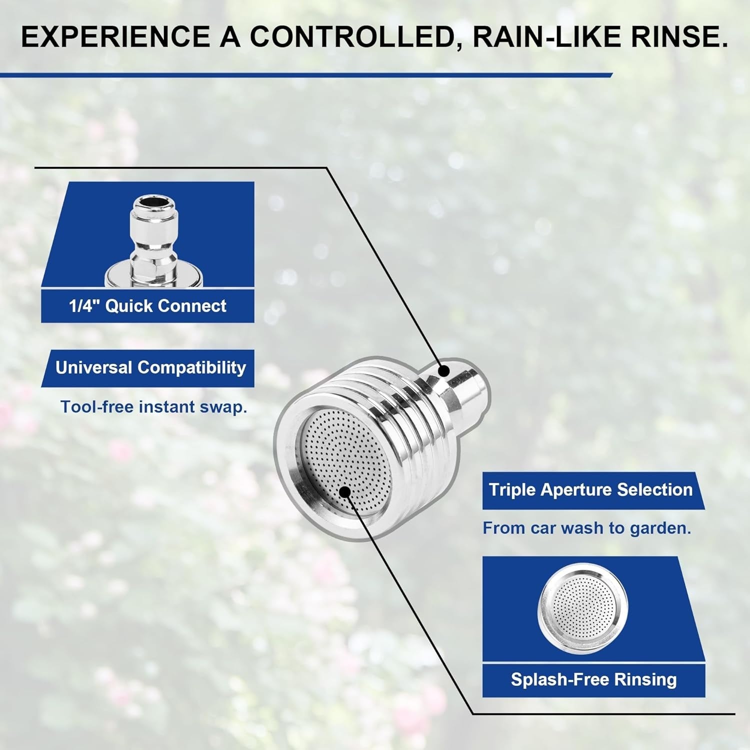 Soft Wash Nozzle Pressure Washer, Rinse Nozzle Tips for Car Detailing/Gard