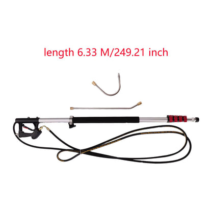 Aluminum Telescopic Lance Pressure Washer Wand 6.33M Quick Connect High Pressure Cleaner Tool for Roof Car