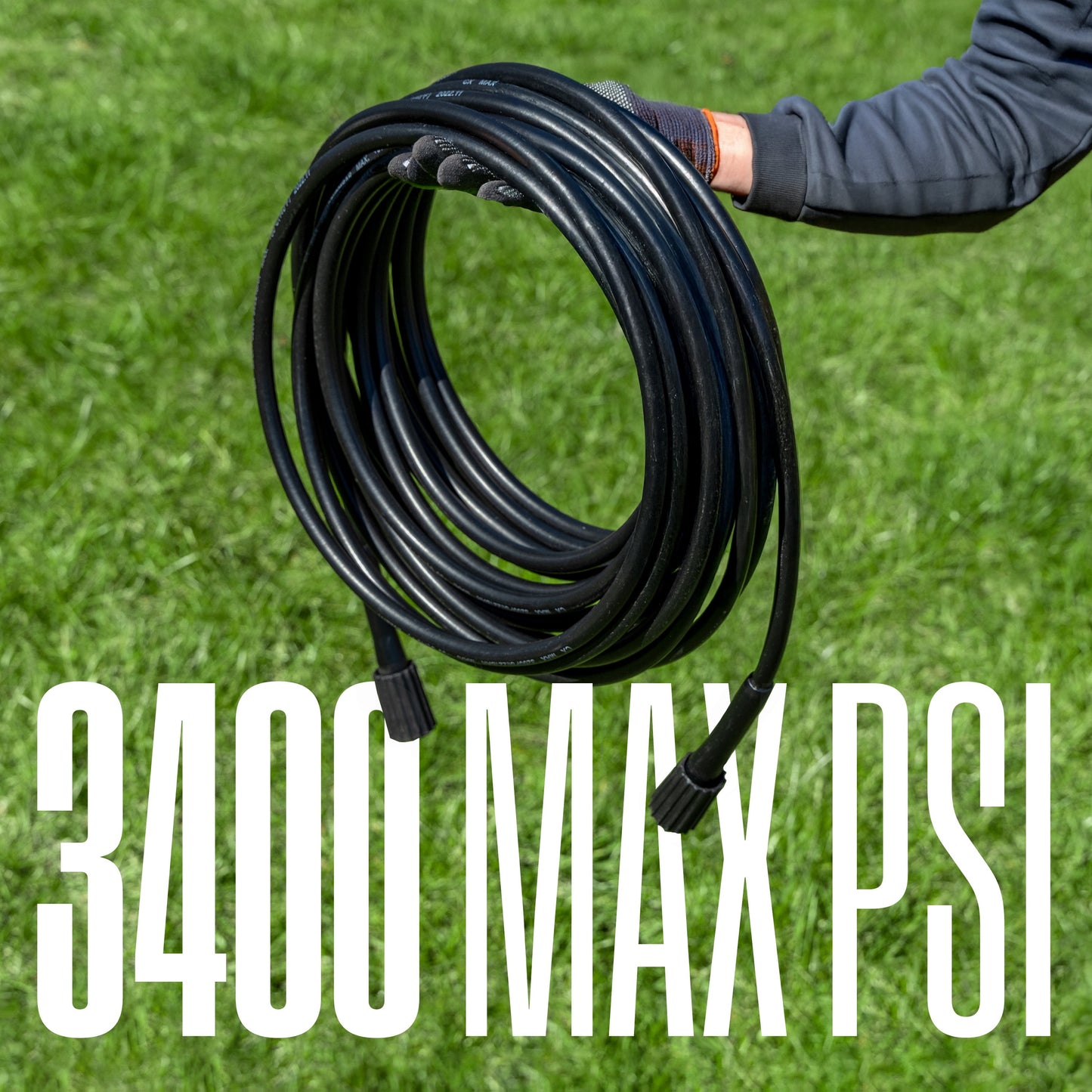 50 Ft PVC Pressure Washer Hose - 3400 PSI