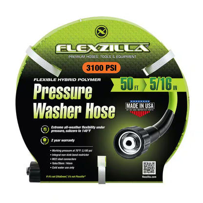 5/16 In. X 50 Ft. 3100 PSI Pressure Washer Hose with M22 Fittings