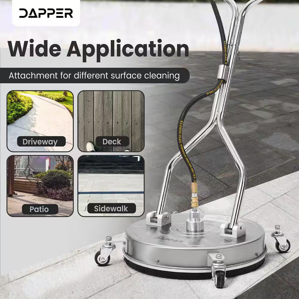 18 In. 4350 PSI Pressure Washer Surface Cleaner with 2 Hose Adapters