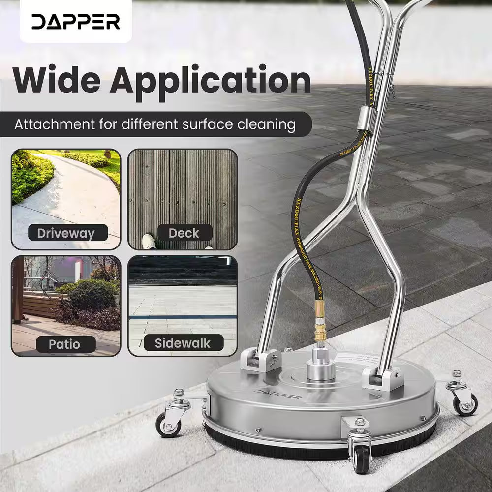 24 In. 4350 PSI Pressure Washer Surface Cleaner with 2 Hose Adapters