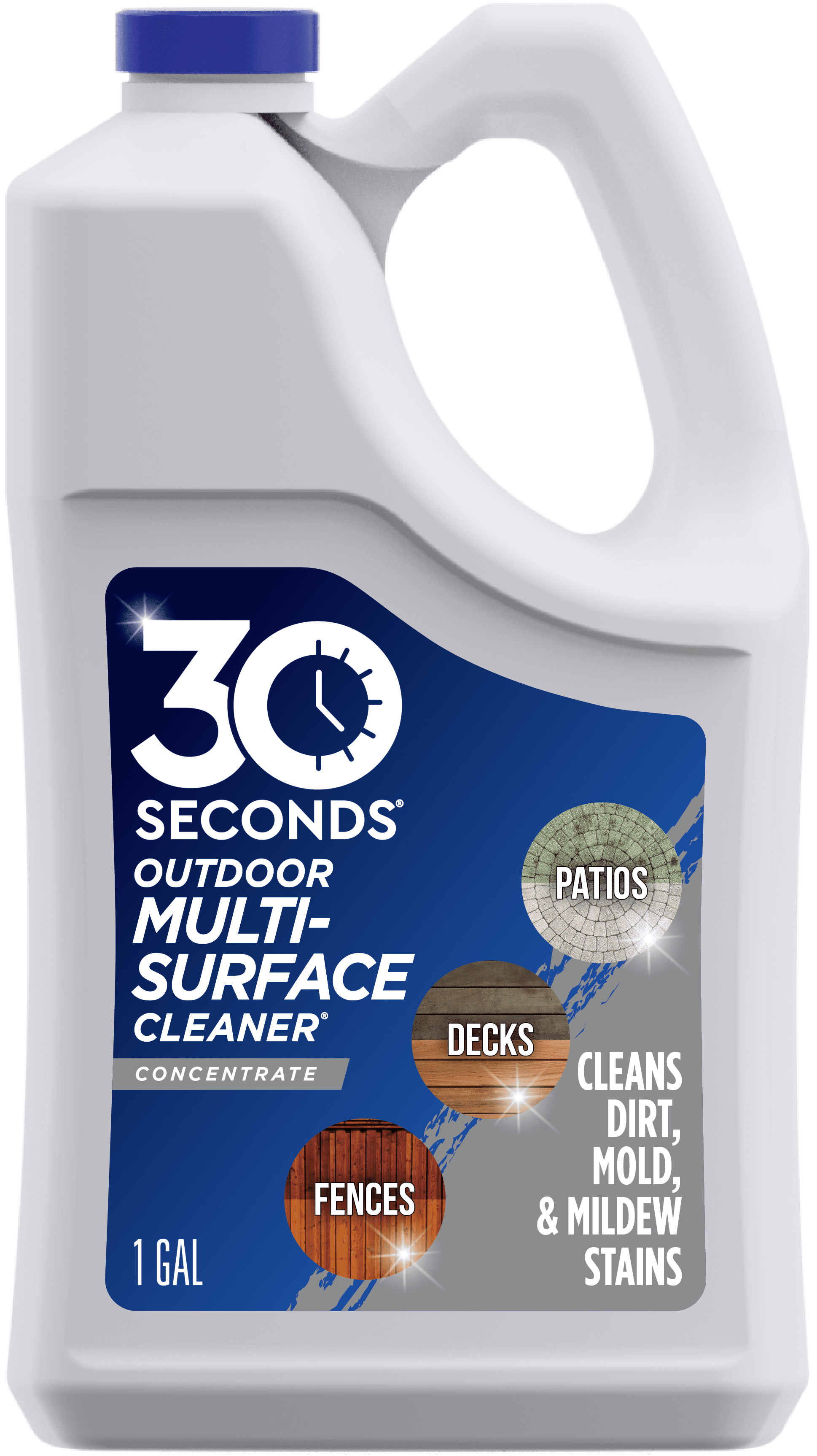 (2 Pack)  Outdoor Multi-Surface Cleaner Concentrate - Cleans Stains from Mildew, Mold & Algae, 1G
