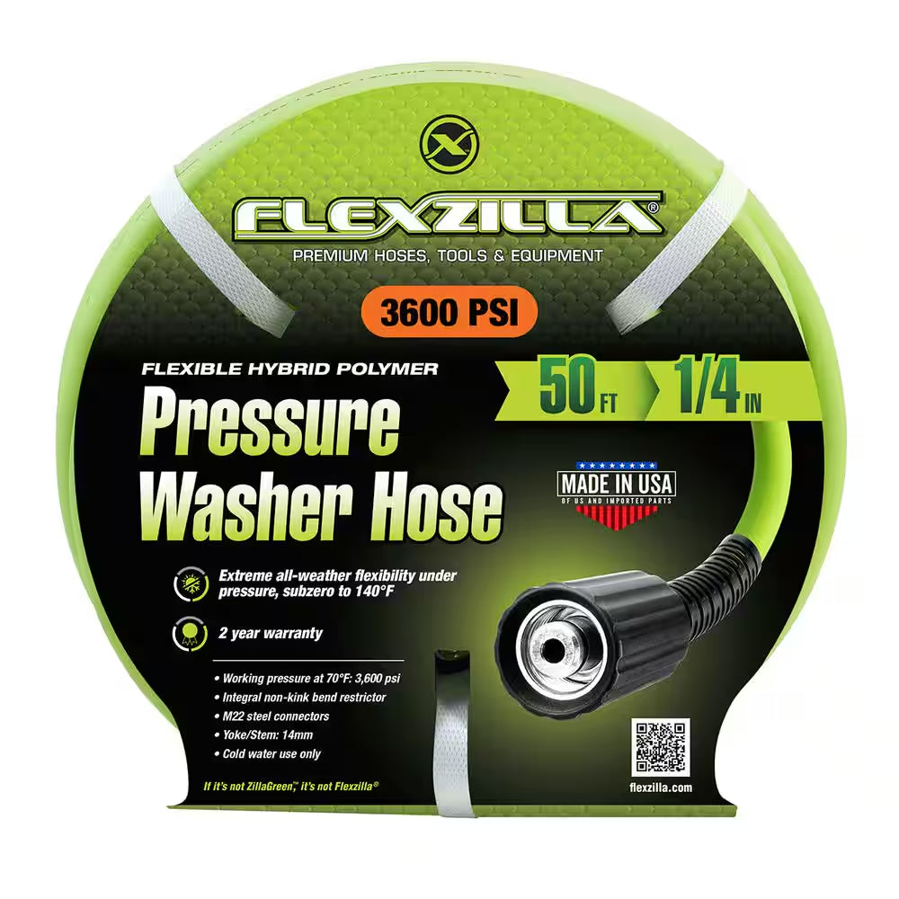 1/4 In. X 50 Ft. 3600 PSI Pressure Washer Hose with M22 Fittings