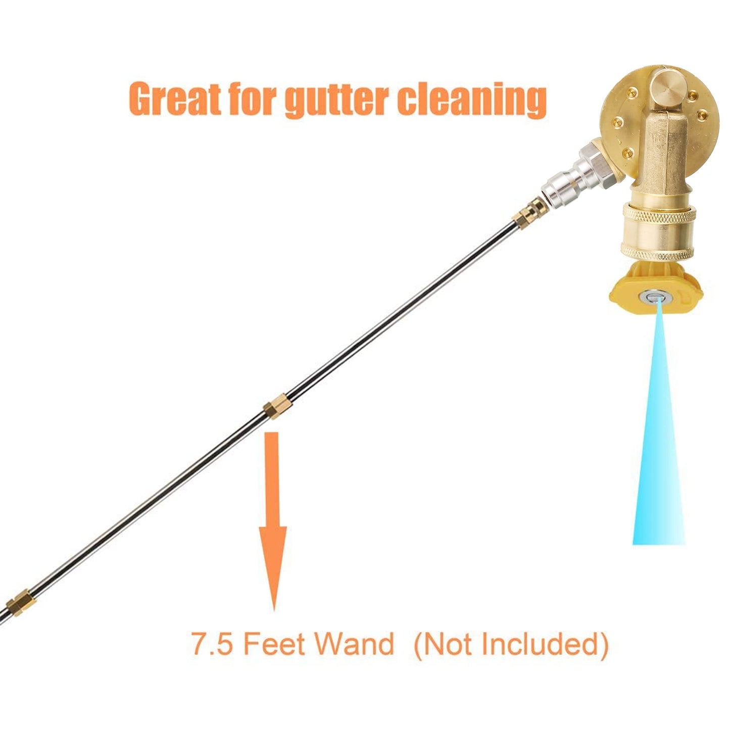 7 Angles Pressure Washer Pivoting Coupler Attachment 1/4 Inch Quick Connect