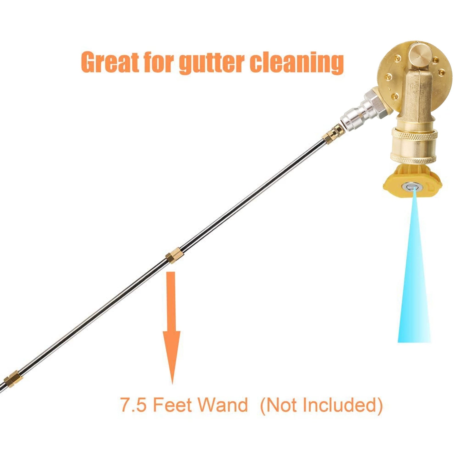 7 Angles Pressure Washer Pivoting Coupler Attachment 1/4 Inch Quick Connect