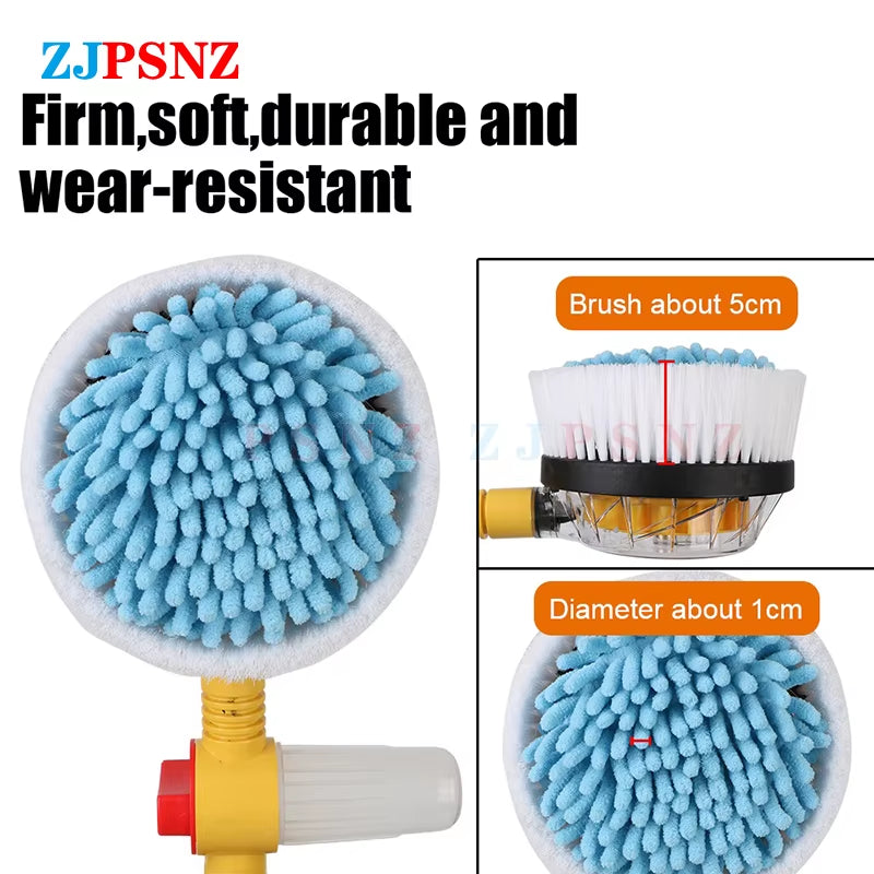 Car Auto 360Degree Rotary Wash Brush Kits Automatic Rotating Adjustable Dip Wash Brush High Pressure Washer for Vehicle Cleaning