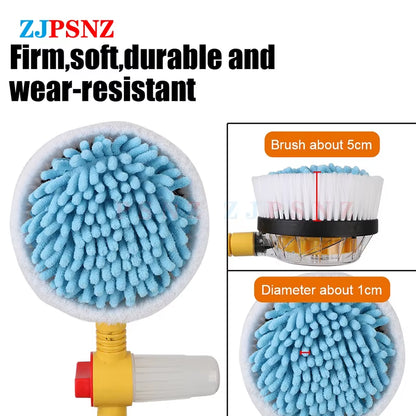 Car Auto 360Degree Rotary Wash Brush Kits Automatic Rotating Adjustable Dip Wash Brush High Pressure Washer for Vehicle Cleaning